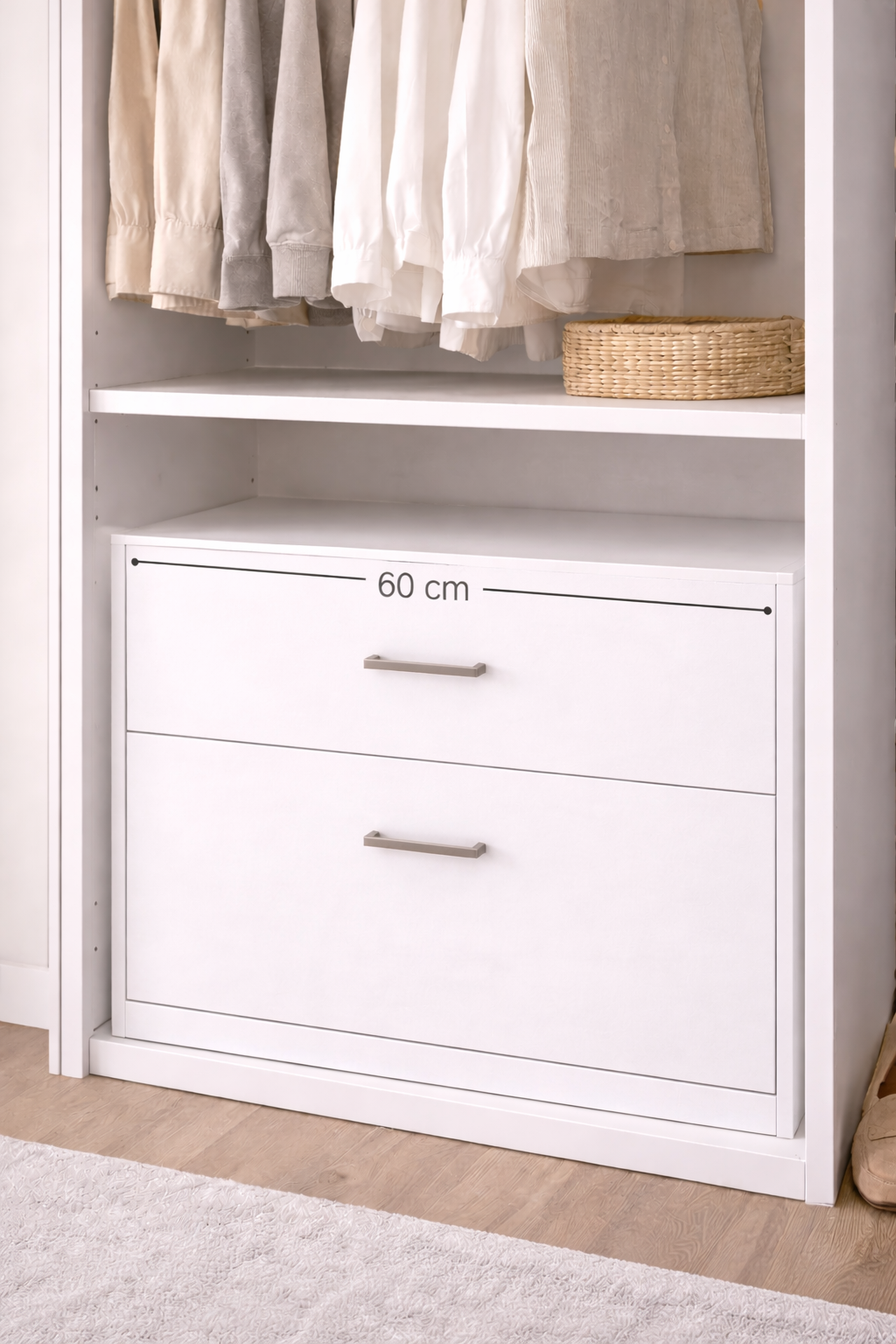 Cajonera Interior 2 Cajones (60 cm) - Blanco