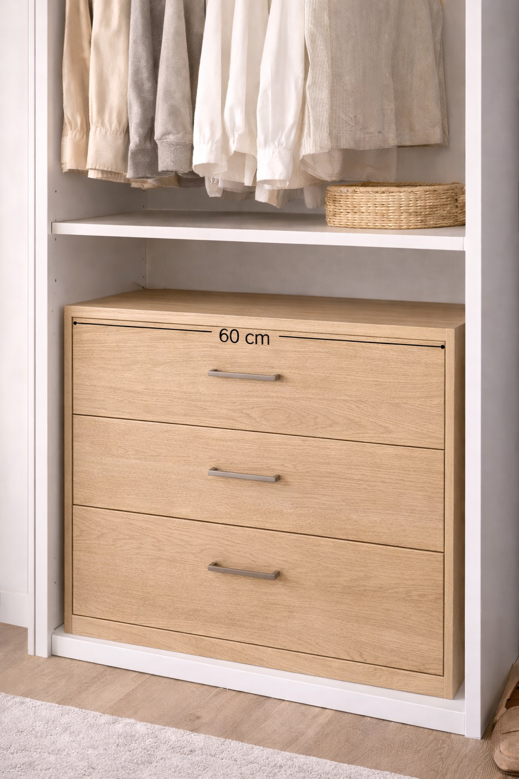 Cajonera Interior 3 Cajones (60 cm) - Roble