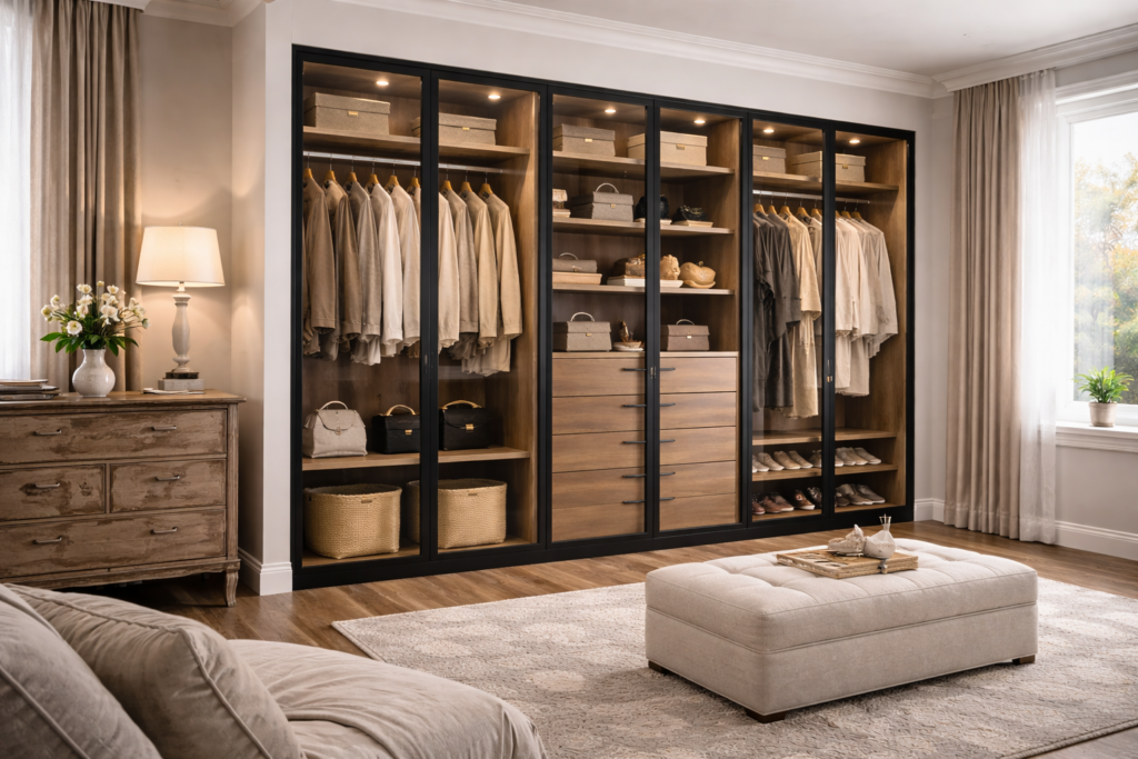Vestidor con Puertas de Cristal